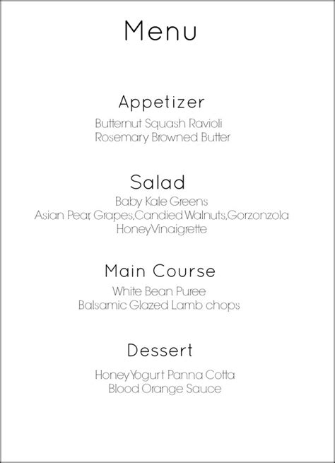 4-Course Lunch Menu
