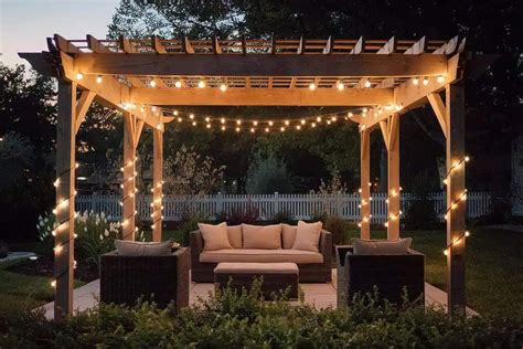 4. Add string lights to a pergola