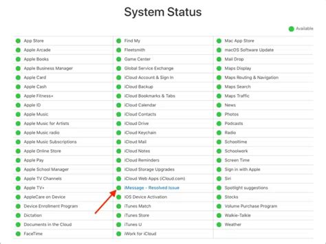 4. Check iMessage server status