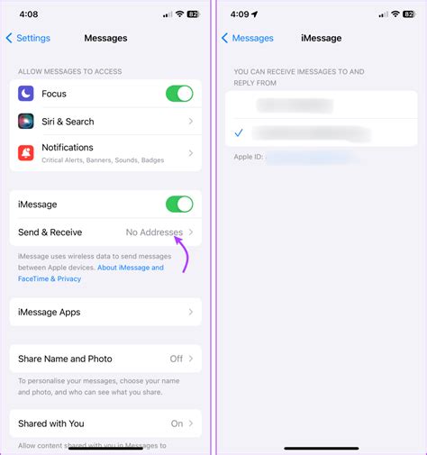 4. Check the Apple ID used for iMessage