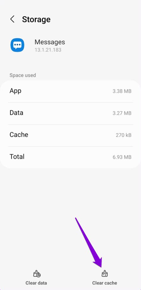 4. Clear the Messages App Cache