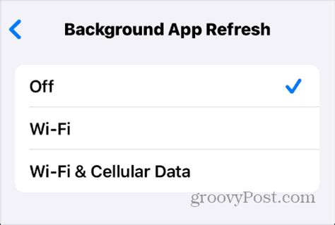 4. Disable Background Refresh