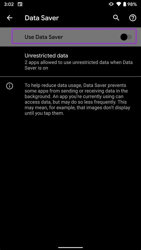 4. Disable Data Saver Mode