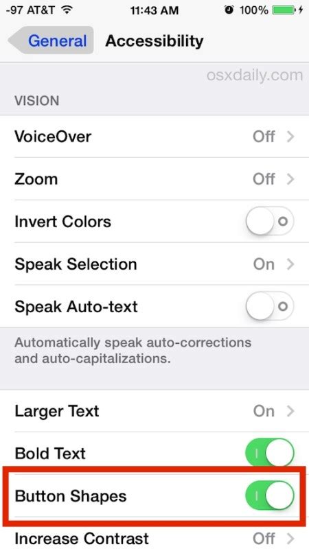 4. Enable Button Shapes To Easily Make Out Buttons From Text
