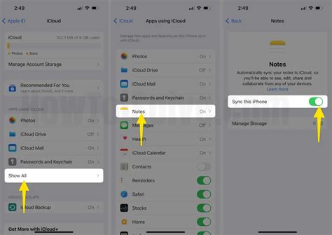 4. Enable iCloud services for notes
