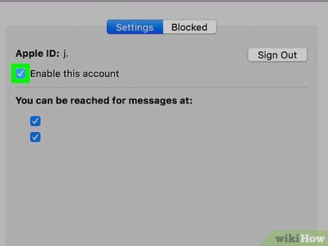 4. Enable your iMessage account