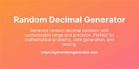 4. Get a random decimal number