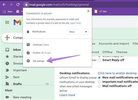 4. Grant Permission to Gmail to Send Notifications in Chrome