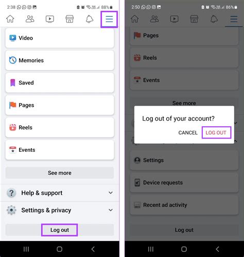 4. Log Out and Log In Again