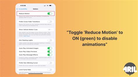 4. Reduce Motion and Animations