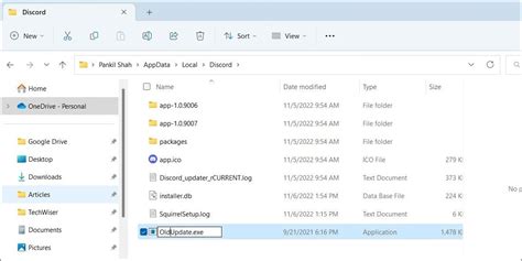 4. Rename the Discord Update File
