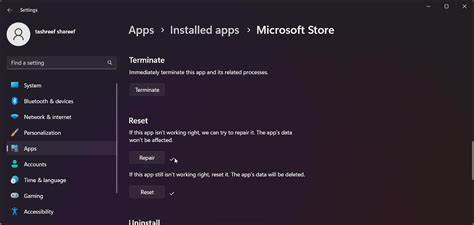 4. Repair the Microsoft Store App