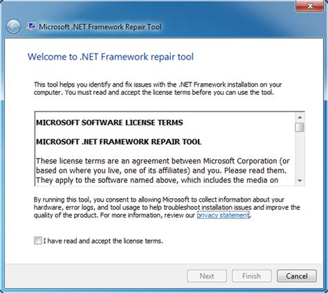 4. Run .NET Framework Repair Tool