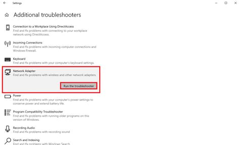 4. Run The Network Adapter Troubleshooter