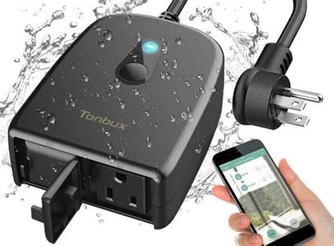 4. TONBUX Outdoor Smart Outlet Plug with Waterproof Button Cap
