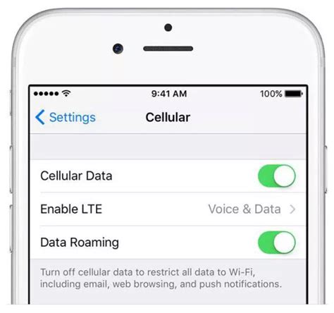 4. Toggle Cellular Service on and off