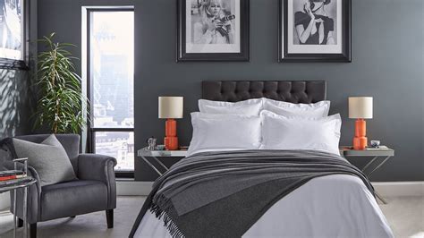 4. Use a dark grey for a restful bedroom