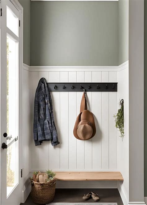 4. Use a peg rail and shelf in the mudroom