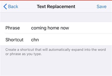 4. Use text replacements to type faster