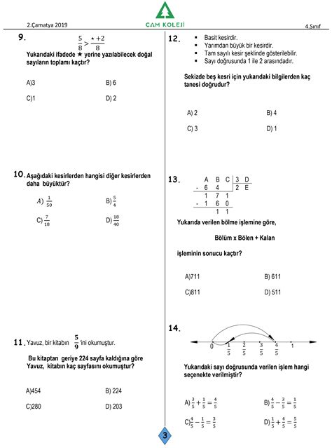 4. sınıf bursluluk sınavı çıkmış soruları pdf