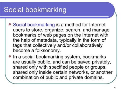 4.Social bookmarking: