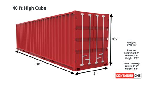 40'hc container dimensions