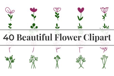 Download 40 Beautiful Flower Clipart For Crafts