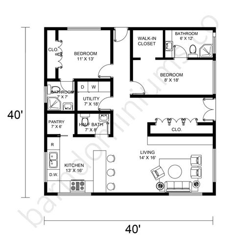 40 X 40 Floor Plans