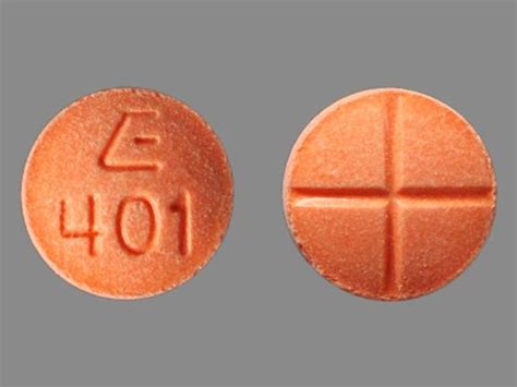401 orange round pill