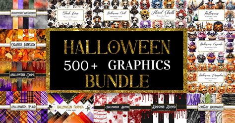 Download 404  Halloween Graphics Bundle Gif Files Free PSD Mockups
