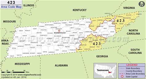 423 area code zip code