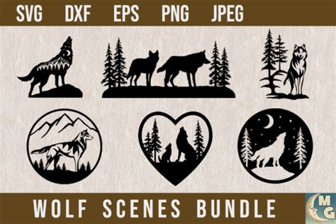 Download 424  Wolf Pattern Design Bundle PNG Files DXF Files