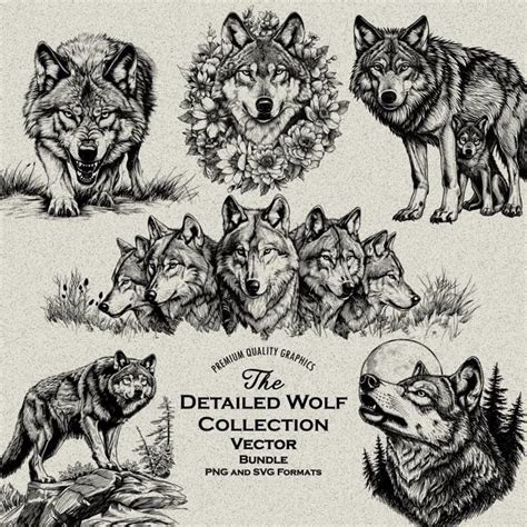 Download 424+ Wolf Pattern Design Bundle PNG Images