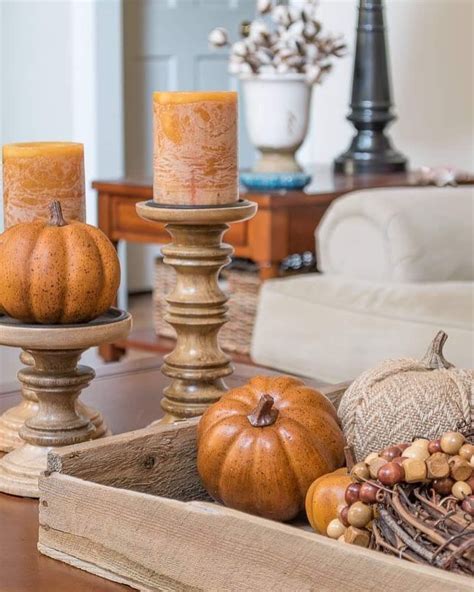Neutral Fall Decor Heirloom pumpkin Coffee Table Liz Marie Blog