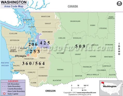 435 Area Code Washington Map