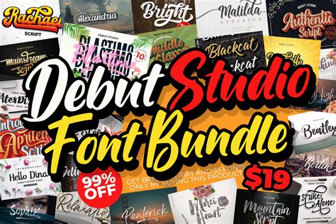 Download 44  Debut Studio Font Bundle PSD Creativefabrica For Crafts
