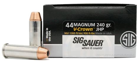 44 Mag 240gr V-Crown JHP Sig Sauer Elite Performance Ammo