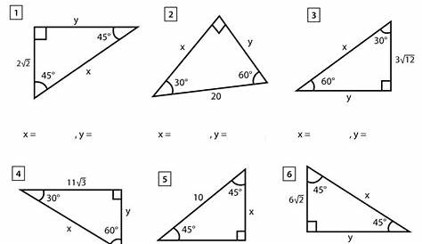 45 45 90 And 30 60 90 Triangle Worksheet & Special Right s Free