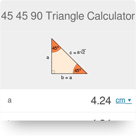 45 45 90 triangle calculator as a problem-solving tool