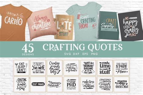 Download 45 Crafting Quotes Svg Bundle Dxf Eps... Files For Crafts