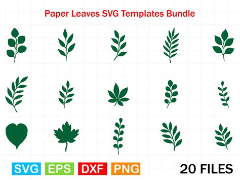 Download 45 Paper Leaves SVG Templates Bundle Files DXF Files