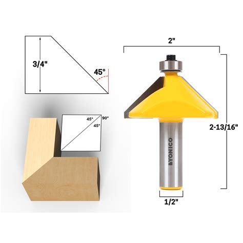Router Bit TCT 45° Chamfer Router Bits & Accessories Faithfull