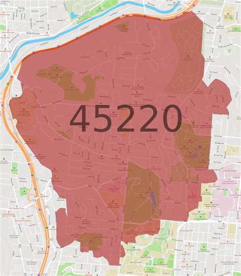 45220 Zip Code Map