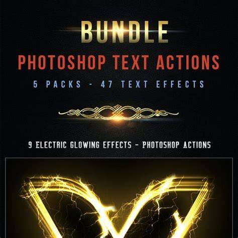 47+ Text Effect Actions Bundle Psd