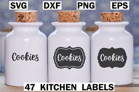 Download 47 Kitchen Labels Bundle SVG Easy Edite