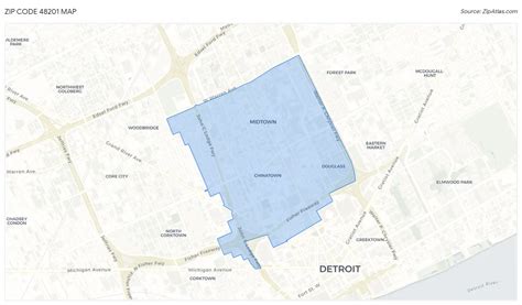 48201 Zip Code Map