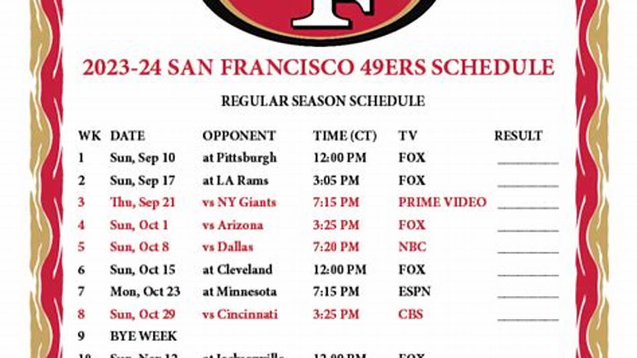 49ers 2024 Tv Schedule