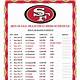 49ers Schedule Printable
