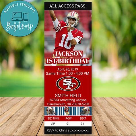 49ers Ticket Template Free