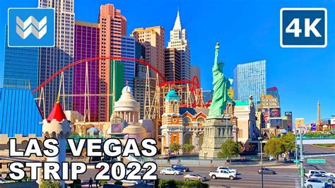 4K FULL Las Vegas Strip 2022 Hotels Walking Tour Travel Guide Vlog Binaural City Sound Treadmill